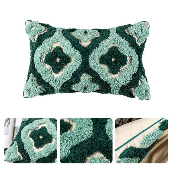 

cushion/decorative pillow q0kf green series boho ethnic style tufted cushion cover handmade throw covers home decor backrest case