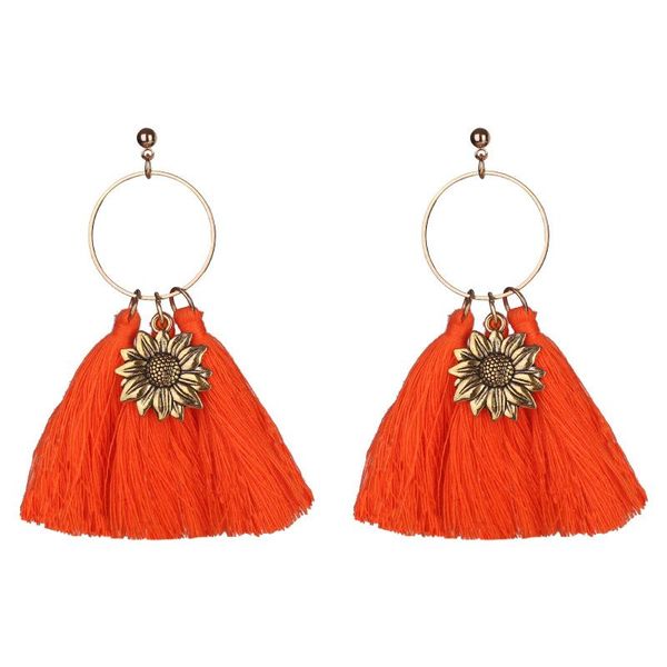 

hoop & huggie creative cotton braided tassel earring original design for women personality exaggeration halloween accessory, Golden;silver