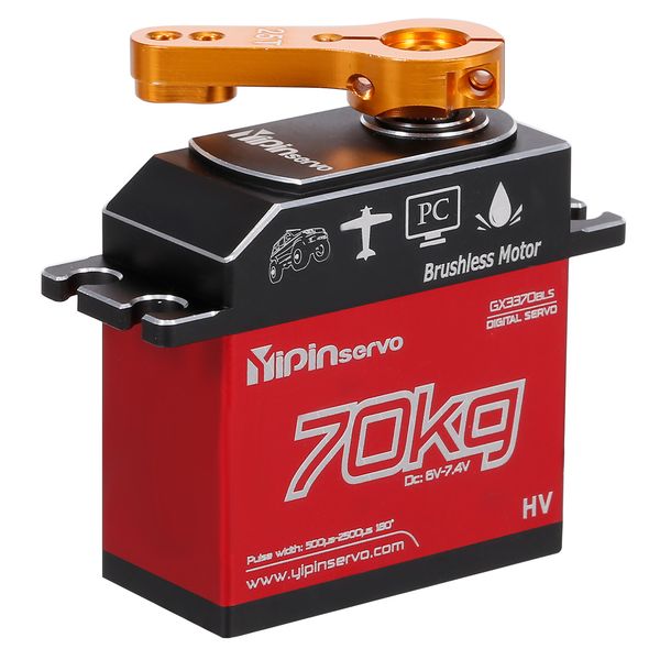 

gx3370bls 70kg digital servo ip67 waterproof steering servo metal steel gear brushless motor servo for 1/8 1/5 rc car airplane