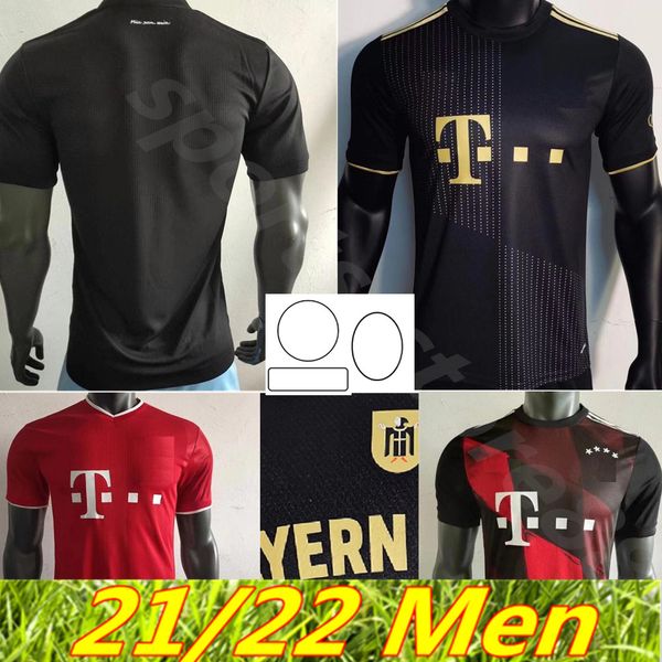

2021 2022 player version bayern soccer jerseys sane zirkzee goretzka muller tolisso lewandowski upamecano munich coman kimmich 20 21 22 foot, Black;yellow