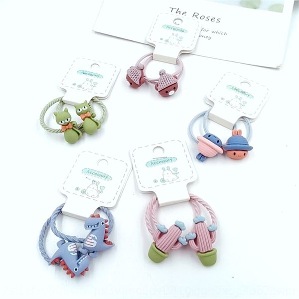 

STD2 pair of korean lovely band trunk rope rope children's circle little girl band small circle leather case hair accessories boutique hair, Slivery;white