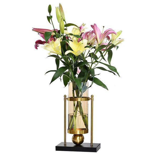 

vases european-style glass vase model room creative simulation flower arrangement light luxury home decoration crafts ornaments