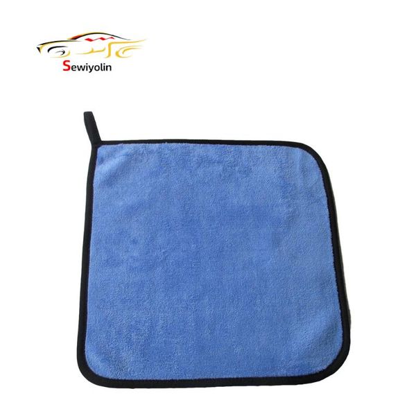 

towel superfine fiber car wash microfiber cleaning drying cloth hemming care detailing blue 30x30/40/60cm