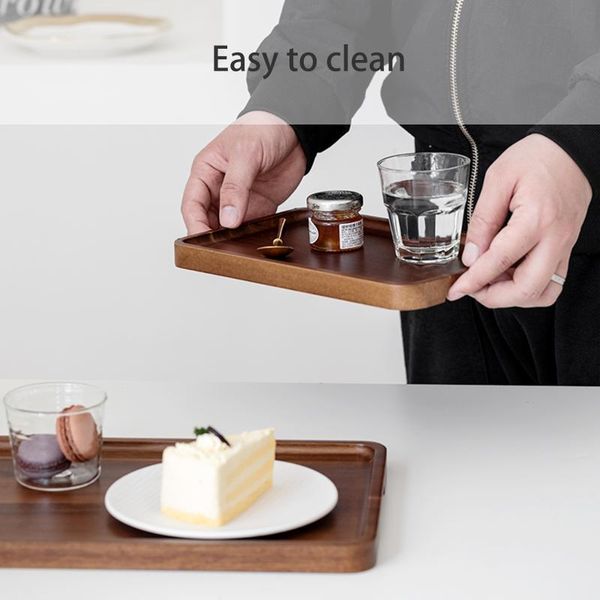 

kitchen storage & organization rectangular tea plate snack acacia dessert fruit tray home el service sturdy and durable dining tableware