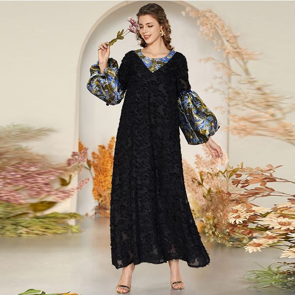 

ramadan eid mubarak lace chiffon black abaya dubai turkey islam muslim long dress robe kaftan maxi dresses for women vestidos, Red