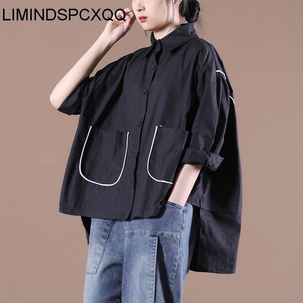 

women's blouses & shirts limindspcxqq british design fashion ladies yellow casual girl long sleeve clothes women patchwork oversized, White