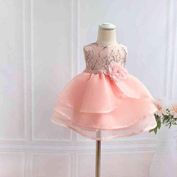 

girl's dresses new formal party lace organza pink bow princess dress for baby girl 1027, Red;yellow