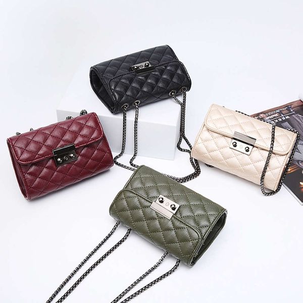 

2021 xiaoxiangfeng bag women's korean lingge chain slung simple fashion