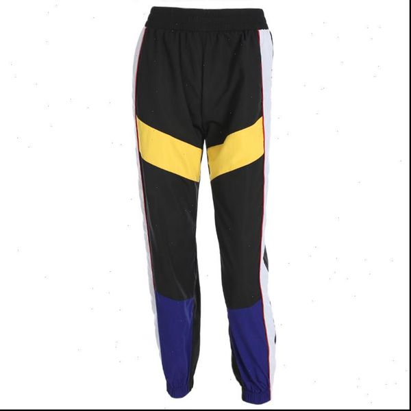 

womens capris high waist patchwork pants black pencil streetwear cargo loose jogger trousers women sweatpants, Black;white