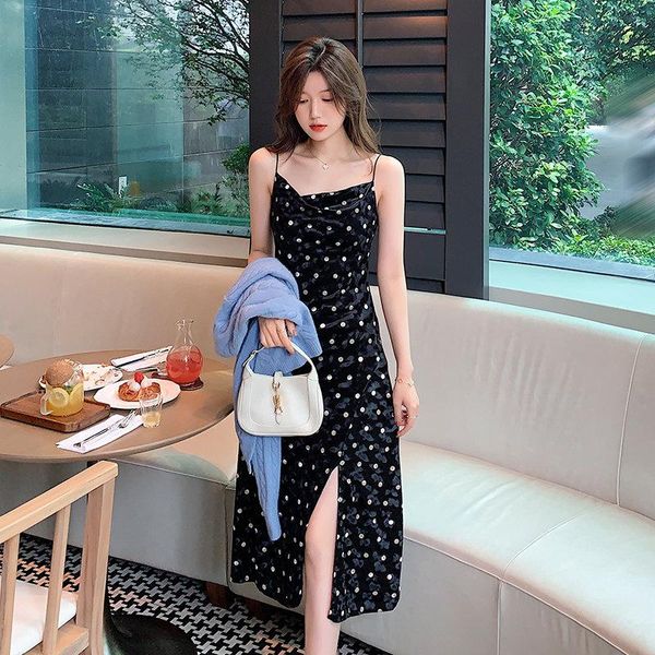 

casual dresses floral summer for women party elegant lady puff sleeve v-neck high-waist elastic dress ladies a-line female, Black;gray