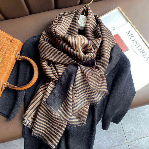 

scarves 2022 spring and summer silk scarf women's decoration korean stripe fashion scarf sunscreen beach towel extended shawl, Blue;gray