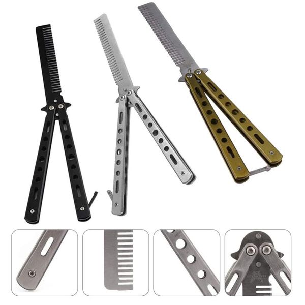 

hair brushes 3pcs stainless steel combs folding hairdressing, Silver