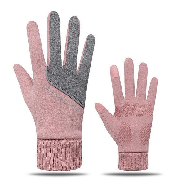 

cycling gloves winter cotton plus velvet thickening ladies riding and driving electric bicycles warm cold anti-skid mtb, Black