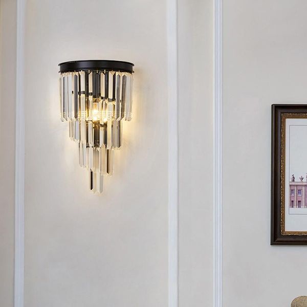 

wall lamp modern sconce luxury black light fixtures bedside living room lamps