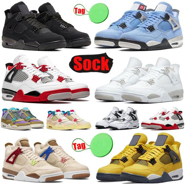 

with sock and tag 4 4s menÂ basketballÂ shoes red thunder shimmer lightning university blue black cat white oreo taupe haze mensÂ trainersÂ spor