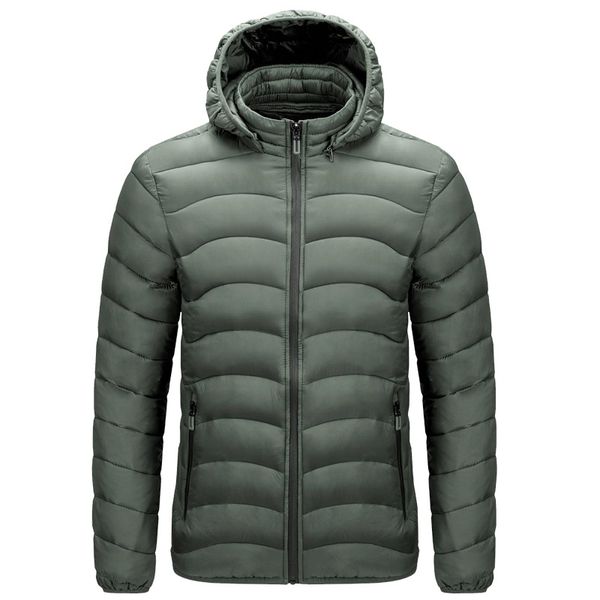 

autumn and winter coat leisure solid color hooded detachable cotton men's wear, Black