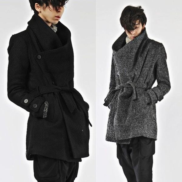 

men's trench coats 2021 windbreaker winter clothing personality cloth coat the city boy cultivate one's morality paragraph dust gr, Tan;black