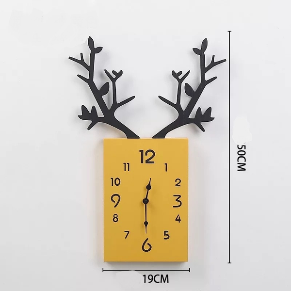 

christmas living room home decoration resin craft work elk dear antler shape wall clock clocks