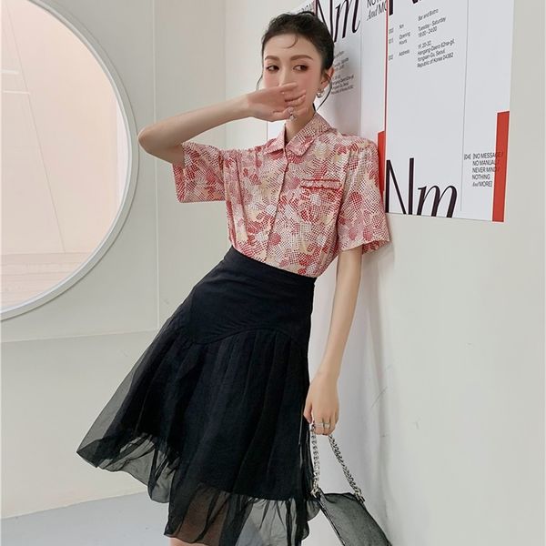 

women's blouses & shirts red floral aesthetic fashion women short sleeve button up collared luxury designer blouse clothes og, White