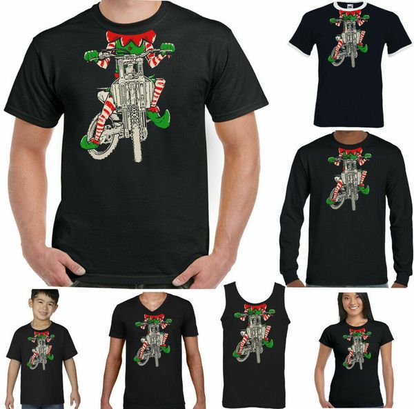 

Biker Mens Elf Funny Christmas Motorcycle Bike Indian Chopper, White;black