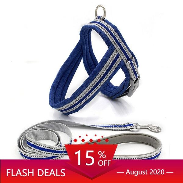 

dog collars & leashes harness vest no pull reflective walking lead leash soft padded pet puppy harnesses adjustable for small medium large d