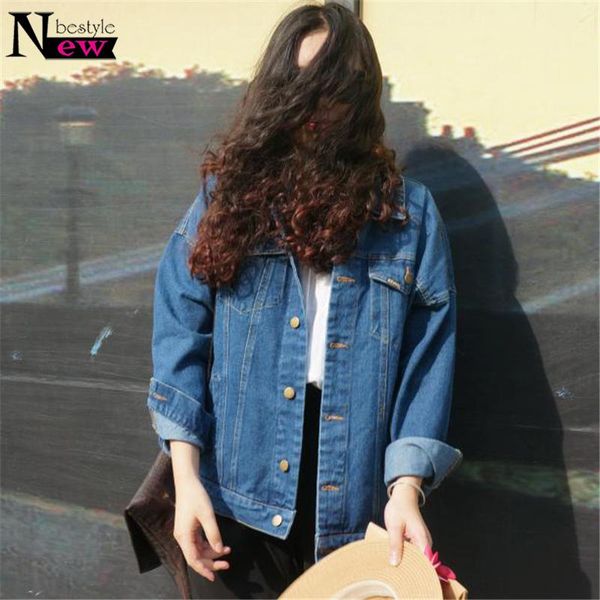 

women's jackets bf wind autumn and winter women denim jacket 2021 vintage harajuku oversized loose female jeans coat solid slim chaquet, Black;brown