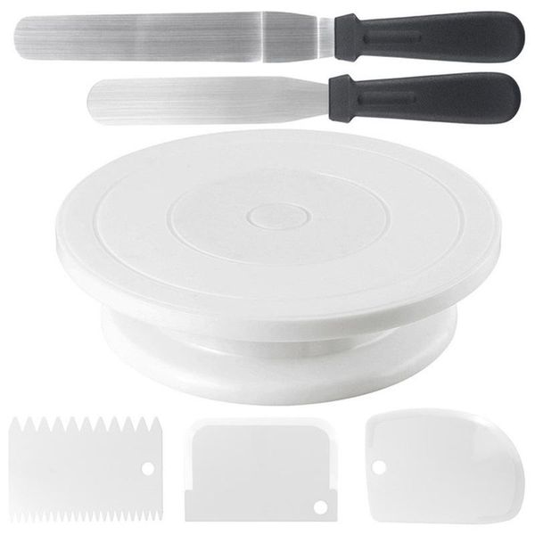 

cake tools plastic turntable dough knife decorating cream cakes stand rotary table kitchen accessories baking & pastry
