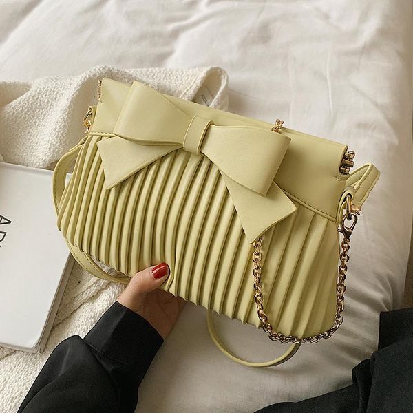 

evening bags womens folds bow designers pu leather small crossbody luxury tends lady chain shoulder purses and handbags female