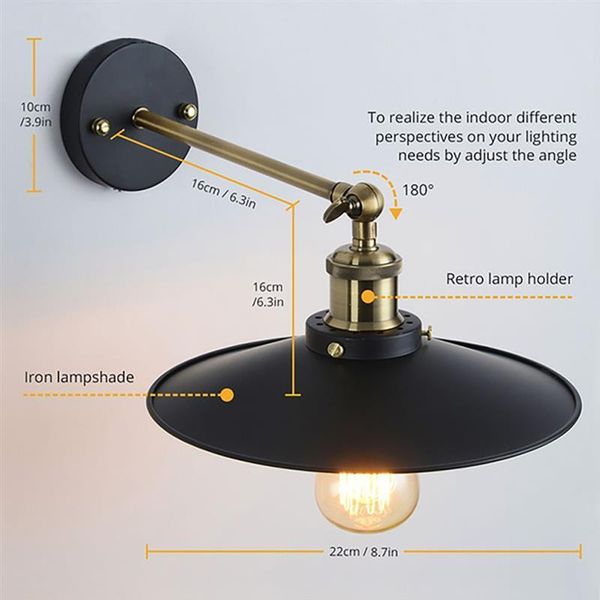 

wall lamp creative vintage wrought iron glass rustic single light for restaurant lamps