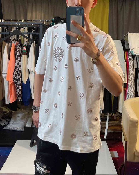 

2021 summer new cross sanskrit crosin t-shirt, White;black