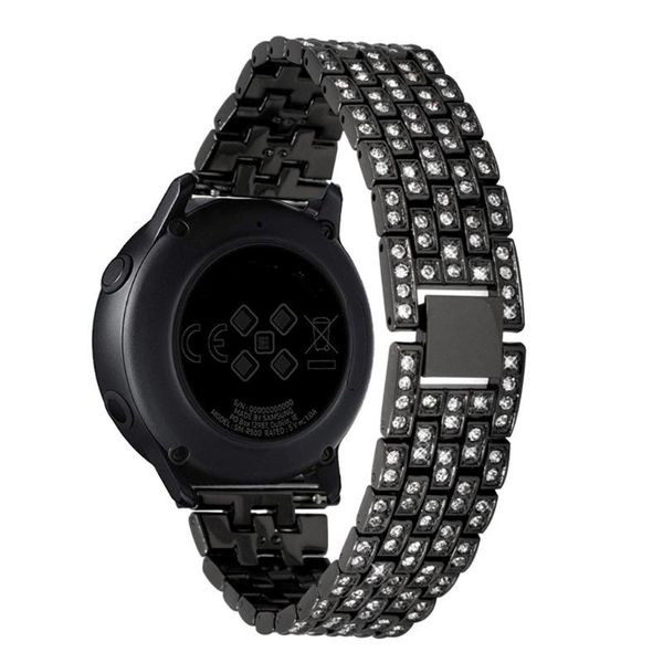 

watch bands fashion luxury women accessories suitable for samsung galaxy active hollow rhinestone watchband metal bracelet strap, Black;brown