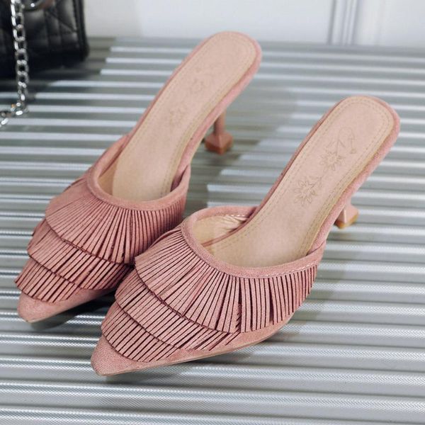 

eshtonshero women's shoes woman pu leather thin high heels pointed toe summer slip on slingback ladies wedding size 3-12 dress, Black
