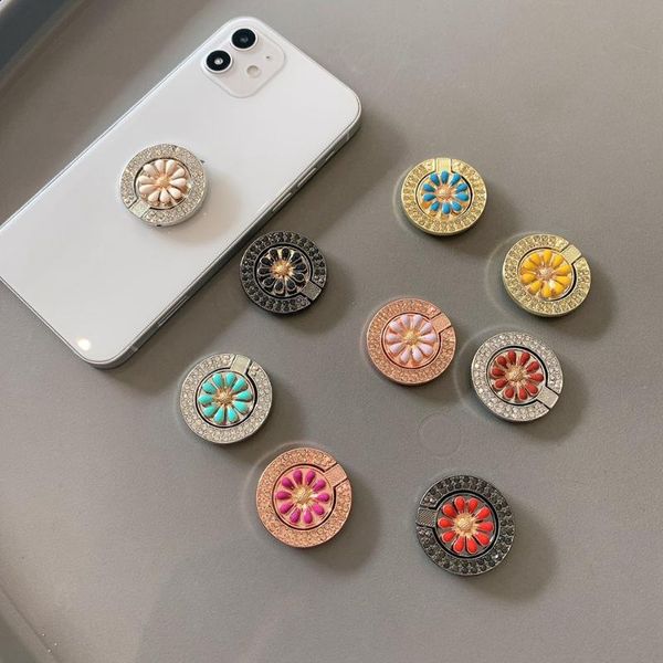 

cell phone mounts & holders glitter diamond flower finger universal mobile for / stand cute accessories