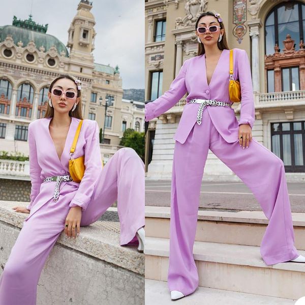 

women's two piece pants fashion loose blazer suit women long sleeve single button casual blazers coat custom made flap pockets spring t, White