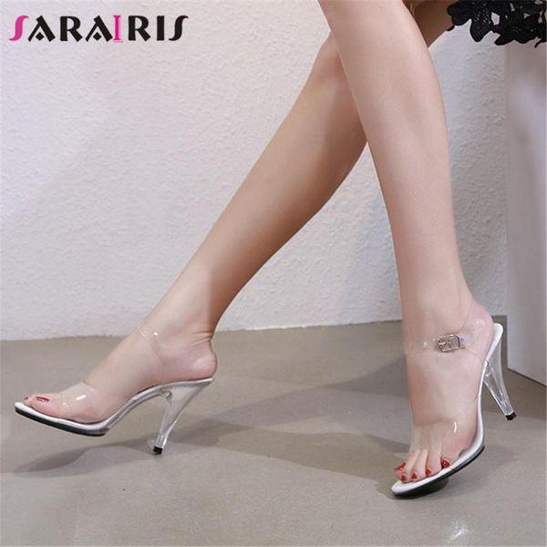 

ins female casual party handmade sandals summer women high heel buckle strap pvc shoes woman, Black