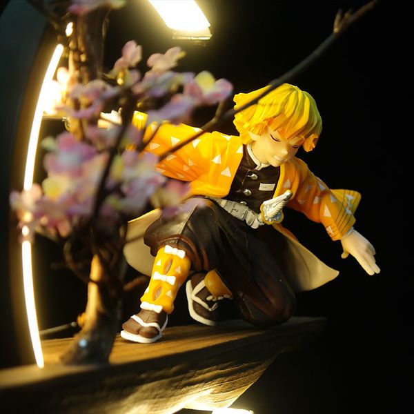 

demon slayer figurine nezuko zenitsu tanjirou giyuu inosuke q ver. action figures toys with led effect kimetsu no yaiba pvc toy