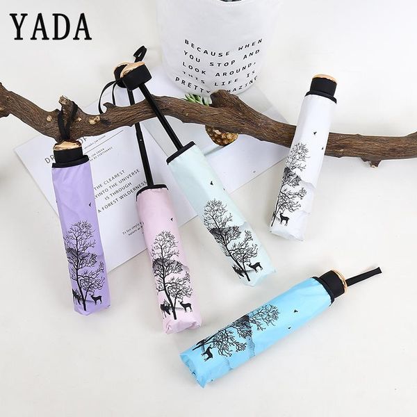 

umbrellas yada chinese style ink painting umbrella folding charm rain women uv fawn elk for windproof patio ys630