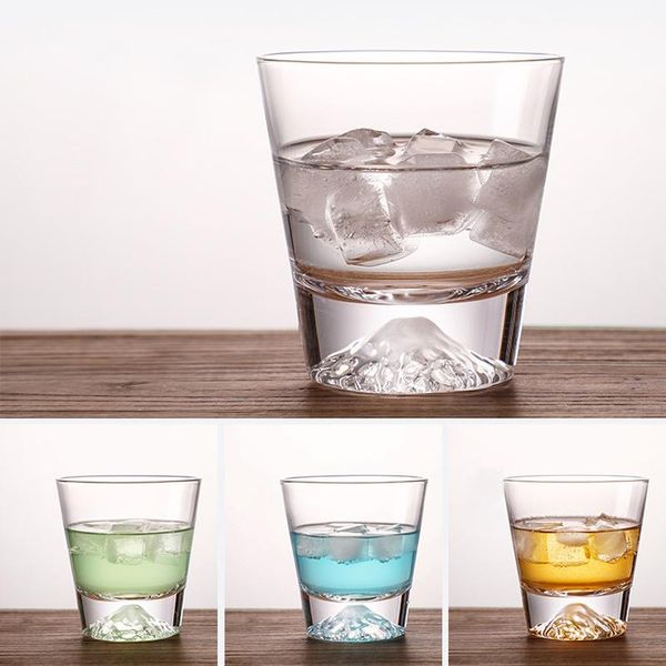 

wine glasses 1pc sparkling quality fuji glass transparent crystal snow mountain tea cup cold drink juice