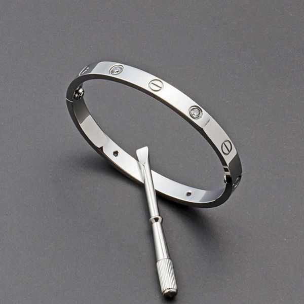 

factory outlet fashion silver ladies rose gold lady screw men screwdriver diamond luxury designer jewelry womens mens bracelets bangle box n, Black