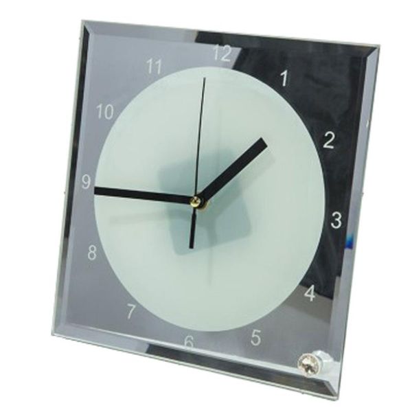 

frames 7.8" x 20pcs sublimation blank mirror edge glass po frame with clock