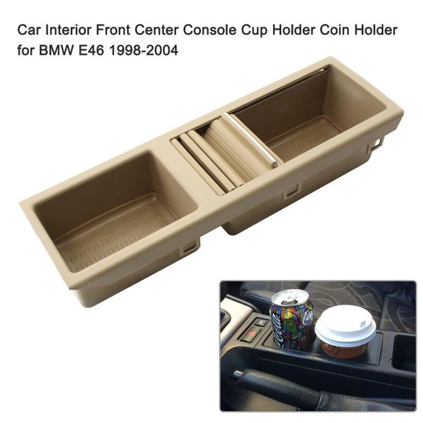 

car organizer front center console drink cup holder coin interior storage tray replacement for 3 series e46 1999-2005
