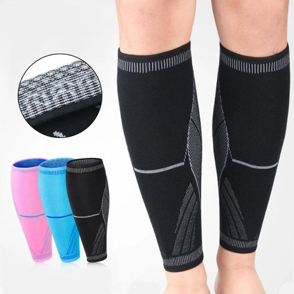 

elbow & knee pads 1pc compression calf sleeve basketball volleyball men support elastic cycling running football sport, Black;gray