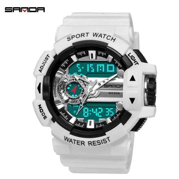 

wristwatches sanda g style military men's watch waterproof sport s quartz clock male watches relogio masculino, Slivery;brown