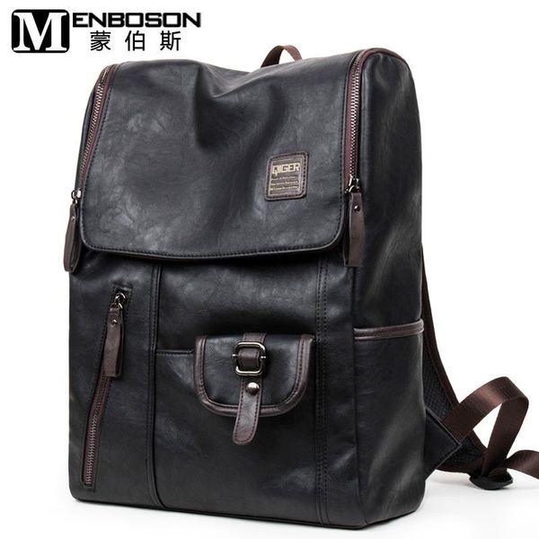 

backpack men black travel leather male school bag for teenage boy schoolbag satchel college back pack youth bagpack rucksack