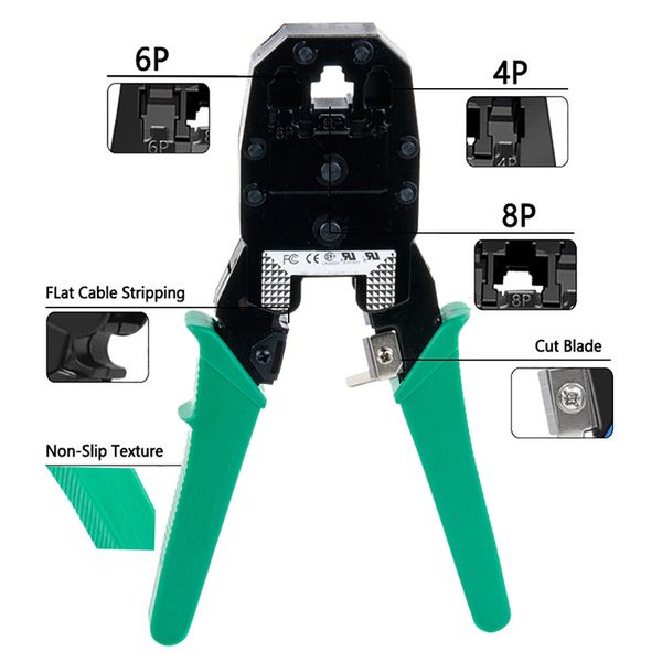 Multifuncional 3 em 1 ferramenta Crimp alicate RJ45 cabo de fio crimpador de crimpagem ferramentas de ferramentas de mão ferramentas de pinper alicate