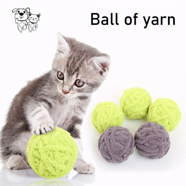 

cat toys toy interactive soft yarn ball throwing two ice cream colors are available supplies loved by pets