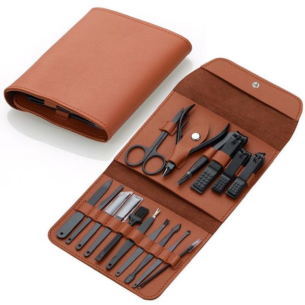 

nail art kits 16pcs manicure set pedicure scissor tweezer knife utility clipper eyebrow clip multifunction stainless steel care tool
