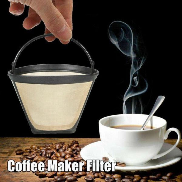

coffee filters 1pc reusable filter stainless steel kitchenware cone-style with kitchen accessories