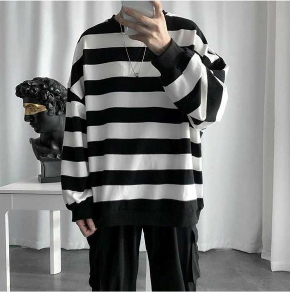 

sweaters for men vintage pullover pattern knittwear o-neck sweater mens streetwear sweater hip hop oversize casual retro sweater 210929, White;black