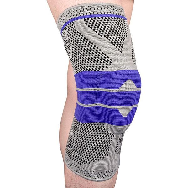 

sports knee pads silicone elastic spring fixed knitted running fitness basketball outdoor cycling climbing protective gear g16 elbow &, Black;gray